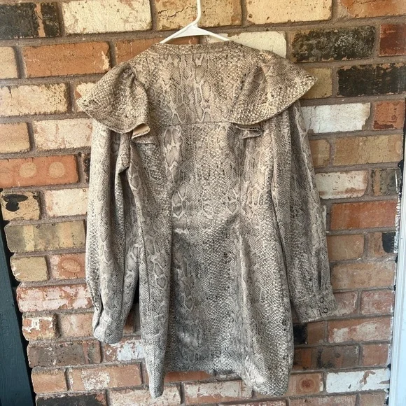 Karlie Ruffle Python Print Snap Front Dress - Picture 8 of 10